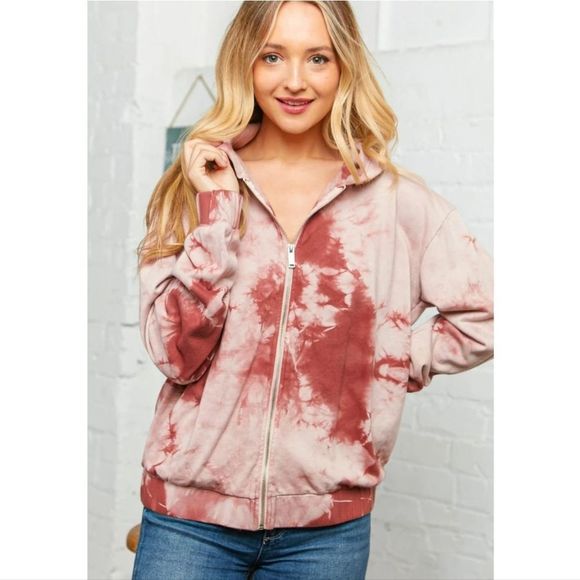 Soft Pink Tie Dye Jacket - Picture 5 of 5